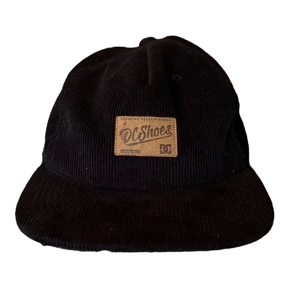 DC shoes skater black corduroy baseball hat rare grunge - Picture 1 of 8